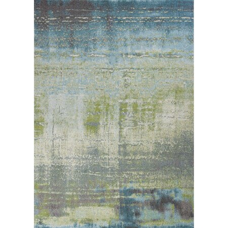 Homeroots 6 ft. 7 in. x 9 ft. 6 in. Polypropylene Blue & Green Area Rug 353061